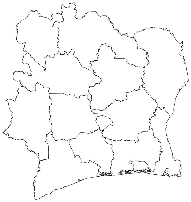 Dessin à colorier: Côte d’Ivoire (Géographie et Lieux) #191691 - Coloriages à Imprimer Gratuits
