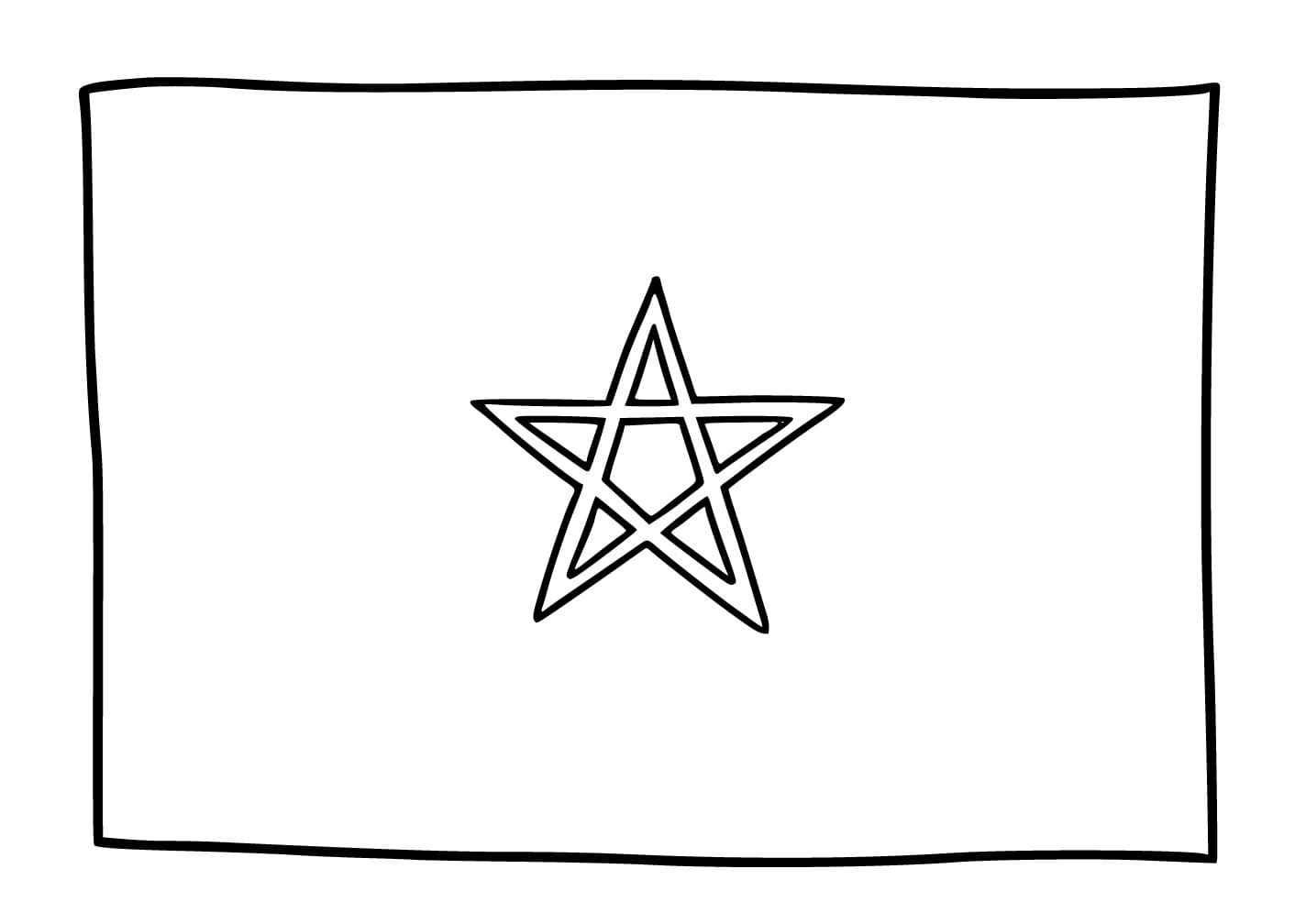 Dessin à colorier: Drapeau Maroc (Géographie et Lieux) #187976 - Coloriages à Imprimer Gratuits