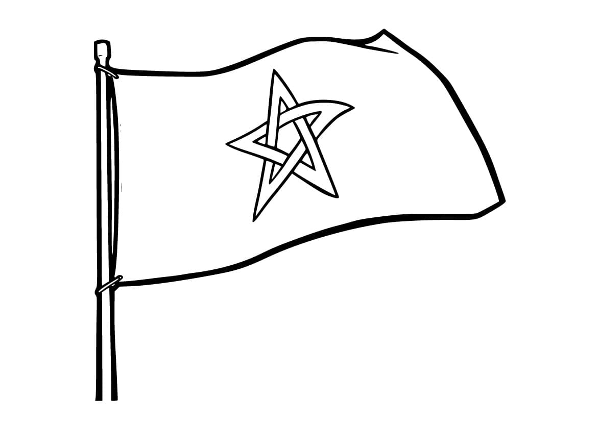 Dessin à colorier: Drapeau Maroc (Géographie et Lieux) #187980 - Coloriages à Imprimer Gratuits