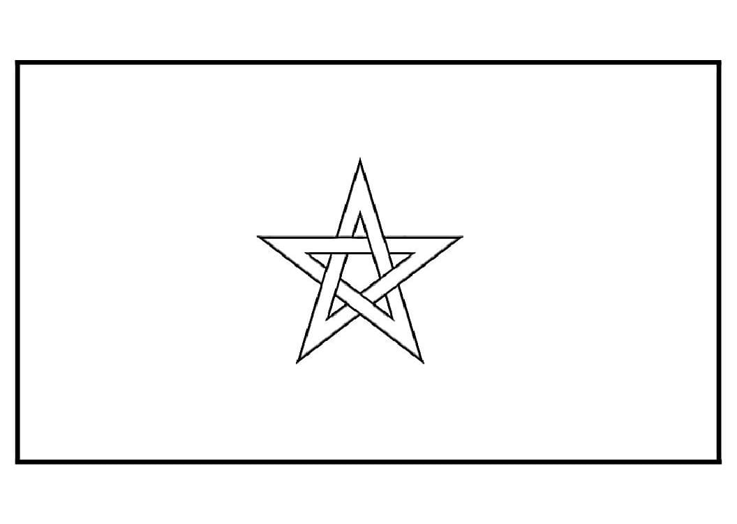 Dessin à colorier: Drapeau Maroc (Géographie et Lieux) #187981 - Coloriages à Imprimer Gratuits