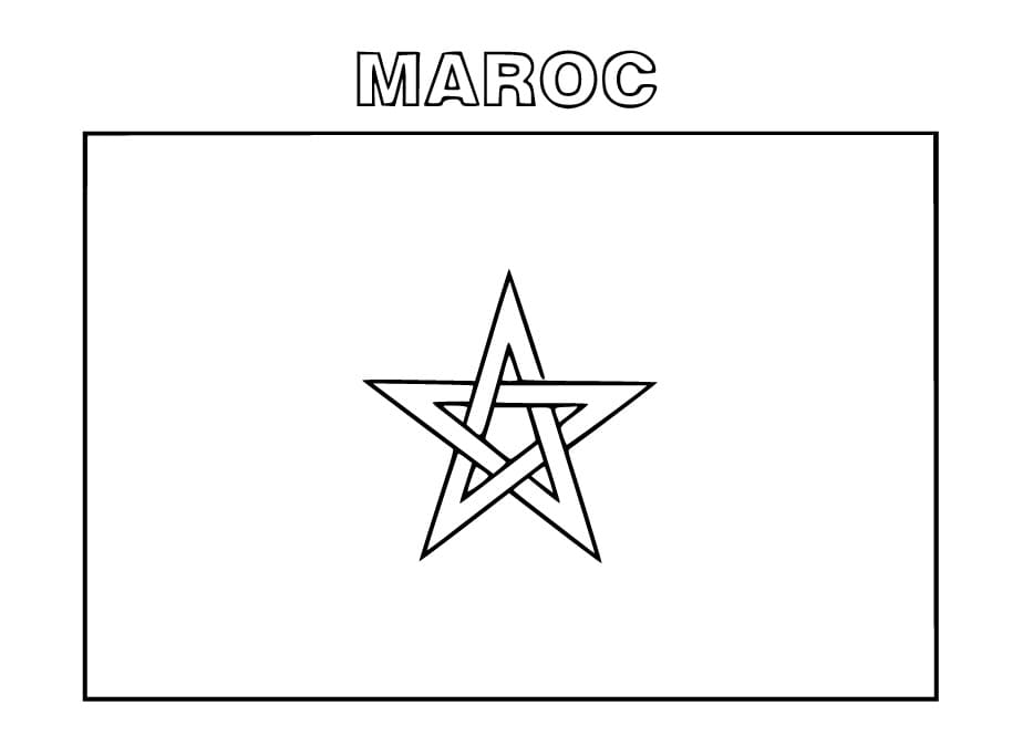 Dessin à colorier: Drapeau Maroc (Géographie et Lieux) #187982 - Coloriages à Imprimer Gratuits