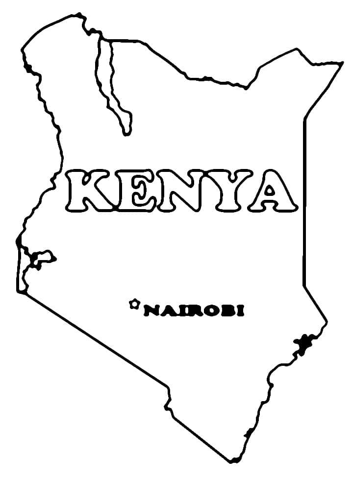 Dessin à colorier: Kenya (Géographie et Lieux) #190685 - Coloriages à Imprimer Gratuits