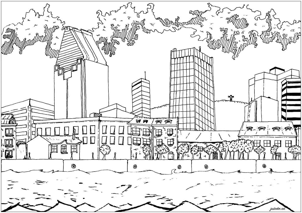 Dessin à colorier: Montréal (Géographie et Lieux) #194319 - Coloriages à Imprimer Gratuits