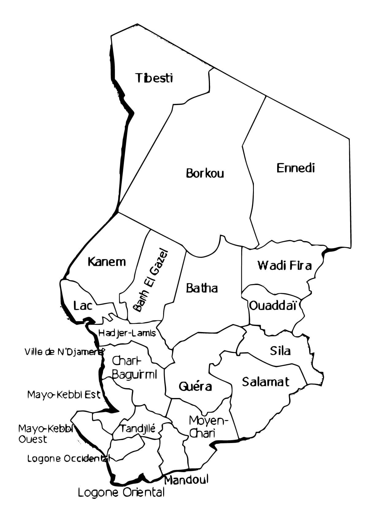 Dessin à colorier: Tchad (Géographie et Lieux) #191676 - Coloriages à Imprimer Gratuits