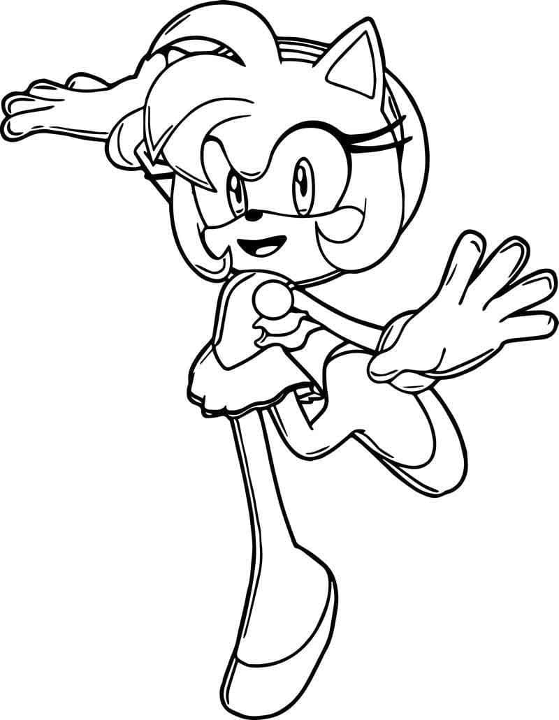 Coloriage Amy Rose #184216 à imprimer gratuitement, extrait de la collection Jeux Vidéos