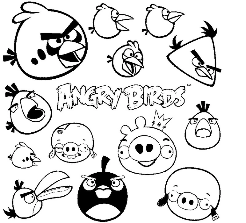 Coloriage gratuit Angry Birds #25028 de la collection Jeux Vidéos à imprimer