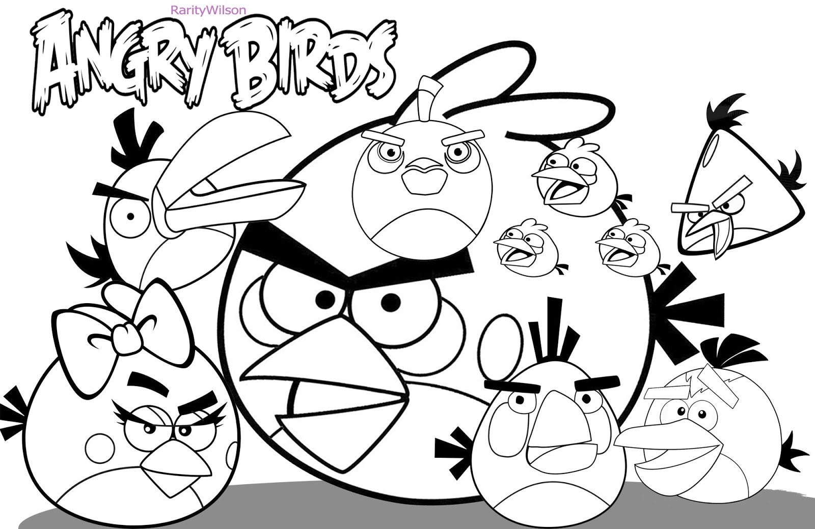 Coloriage gratuit pour enfants et adultes Angry Birds #25031, collection Jeux Vidéos