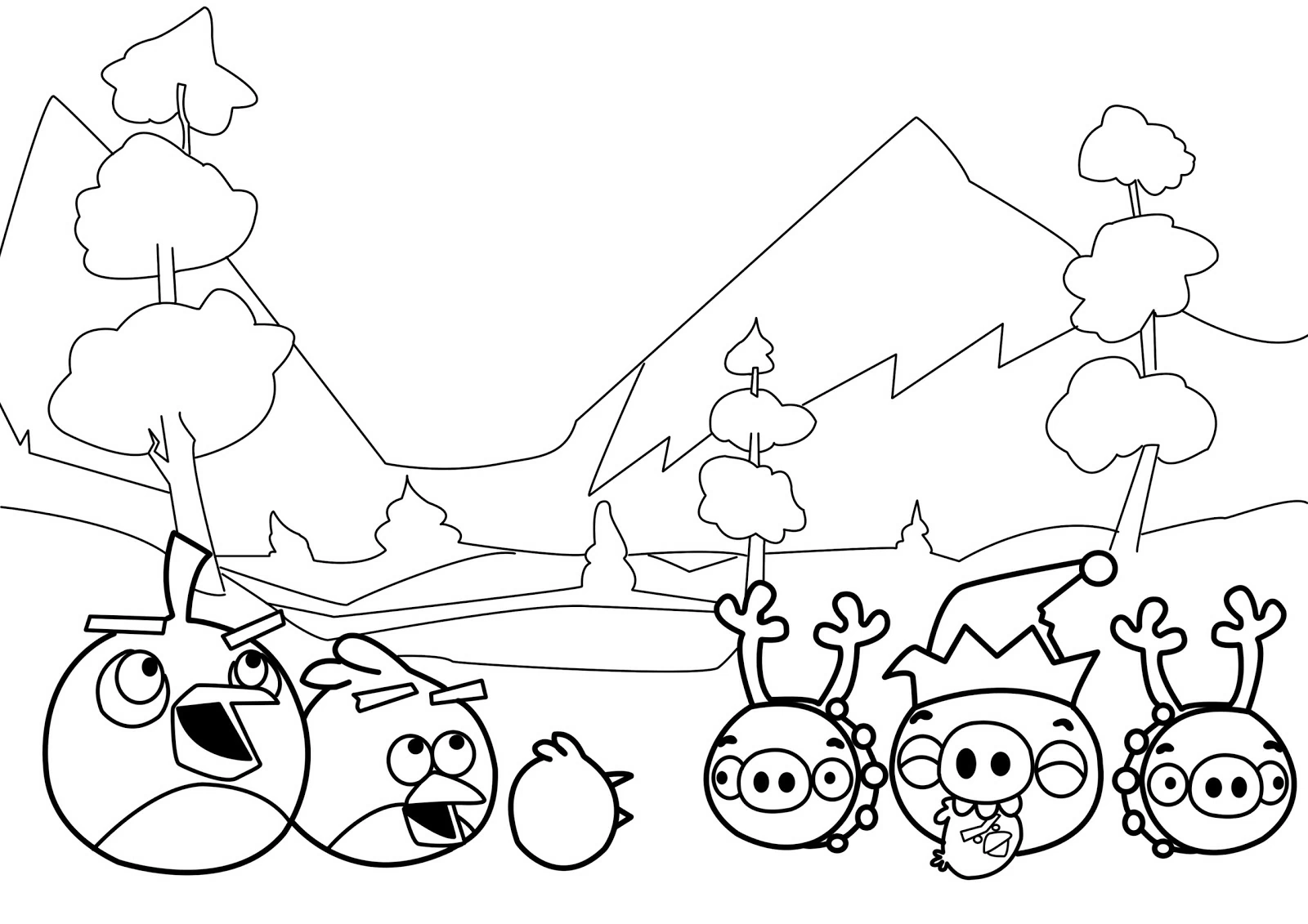 Coloriage gratuit Angry Birds #25042 de la collection Jeux Vidéos à imprimer