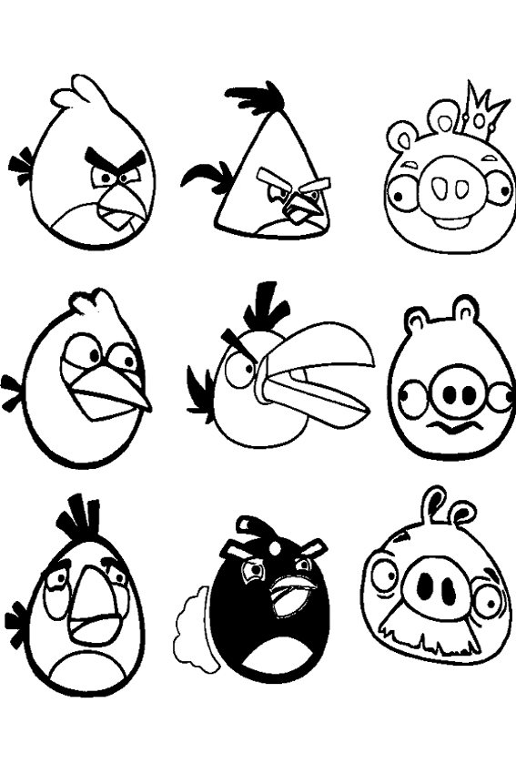 Coloriage imprimable Angry Birds #25106 de la collection Jeux Vidéos à colorier aux crayons