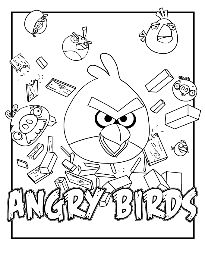 Coloriage gratuit Angry Birds #25107 de la collection Jeux Vidéos à imprimer