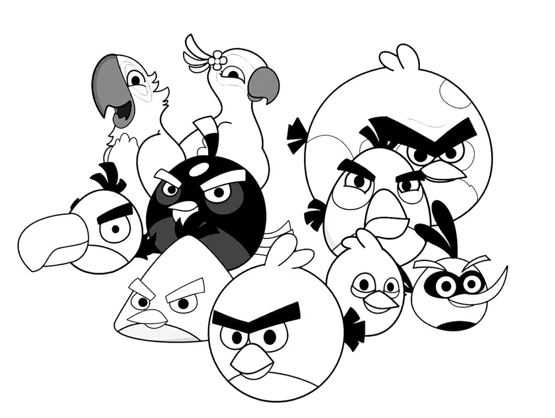 Coloriage gratuit Angry Birds #25122 de la collection Jeux Vidéos à imprimer