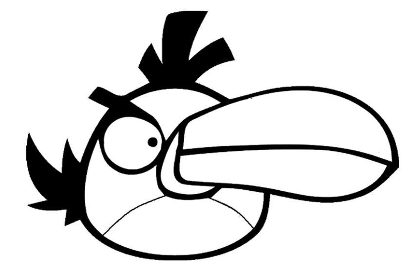 Coloriage Angry Birds oiseau au long bec et regard furieux