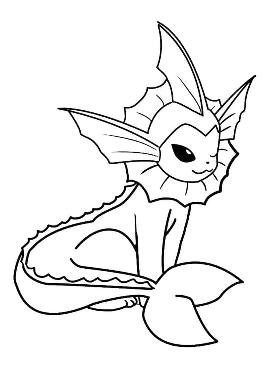Page de coloriage Aquali (Vaporeon) #184355, collection Jeux Vidéos, à imprimer et colorier