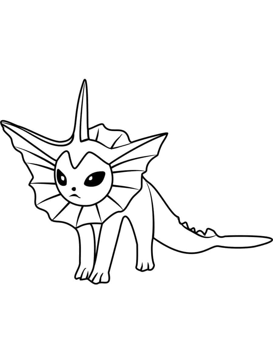 Dessin Aquali (Vaporeon) #184358 à colorier de la série Jeux Vidéos, gratuit à télécharger et imprimer