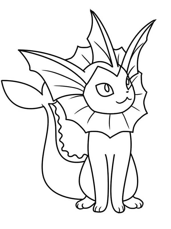 Page de coloriage Aquali (Vaporeon) #184363, collection Jeux Vidéos, à imprimer et colorier