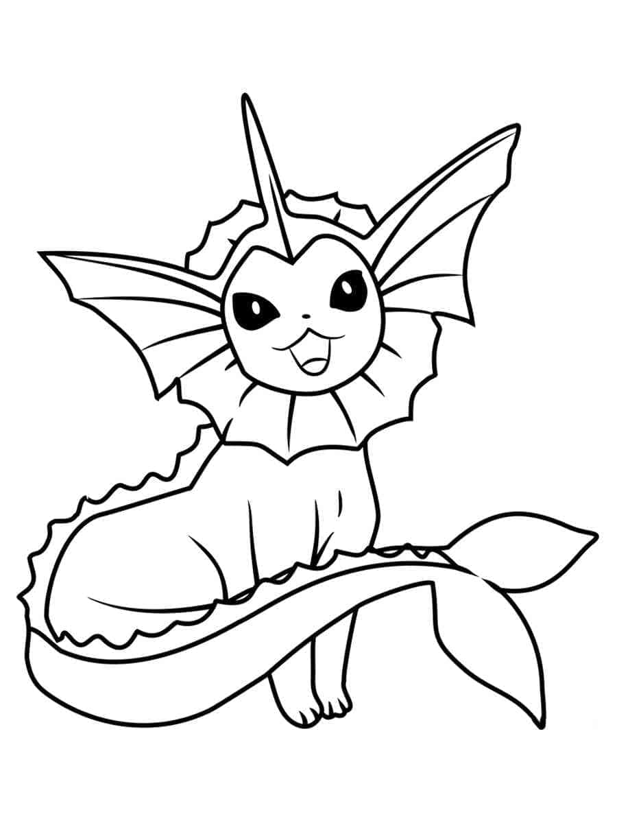 Coloriage Aquali (Vaporeon) #184364 à imprimer gratuitement, extrait de la collection Jeux Vidéos