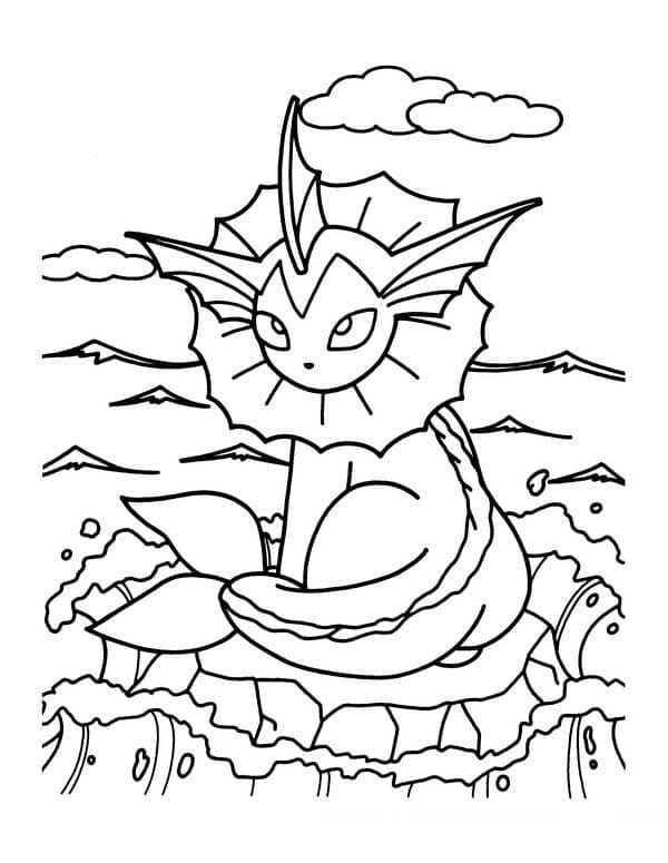 Coloriage Aquali (Vaporeon) #184365 à imprimer gratuitement, extrait de la collection Jeux Vidéos