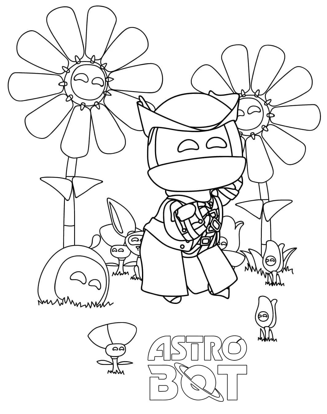 Dessin à colorier Astro Bot #221847 issu de la collection Jeux Vidéos, prêt à imprimer