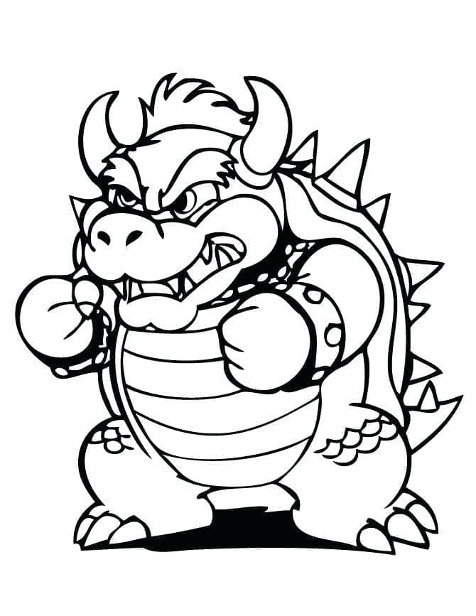 Coloriage gratuit Bowser #195974 de la collection Jeux Vidéos à imprimer