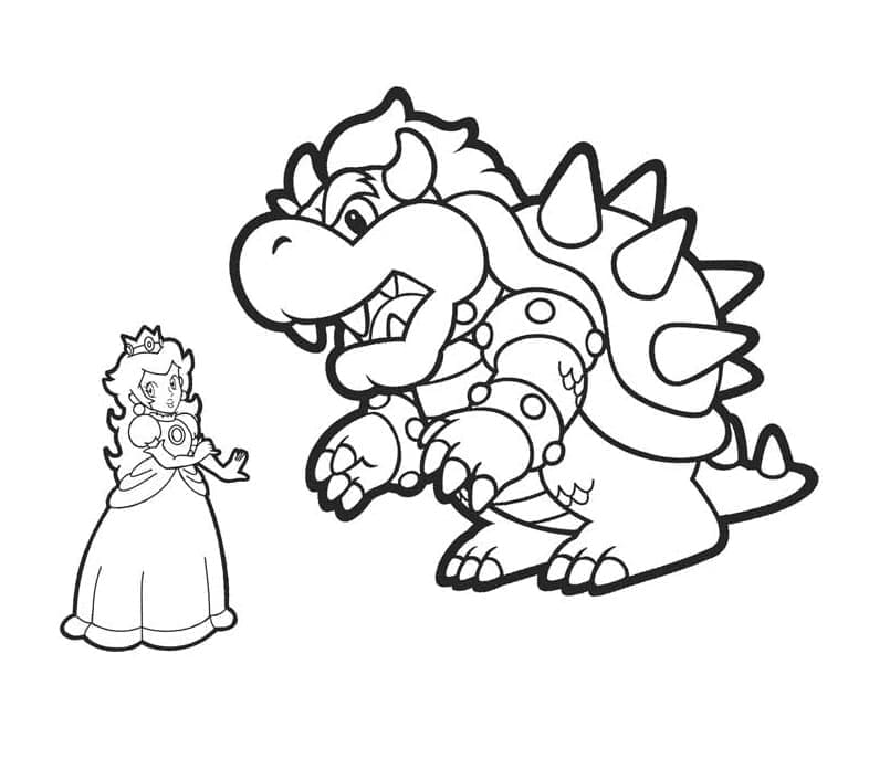 Joli coloriage Bowser #195987 de la collection Jeux Vidéos, prêt à imprimer pour petits et grands