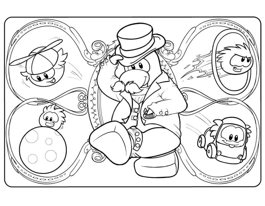 Joli coloriage Club Penguin #204933 de la collection Jeux Vidéos, prêt à imprimer pour petits et grands