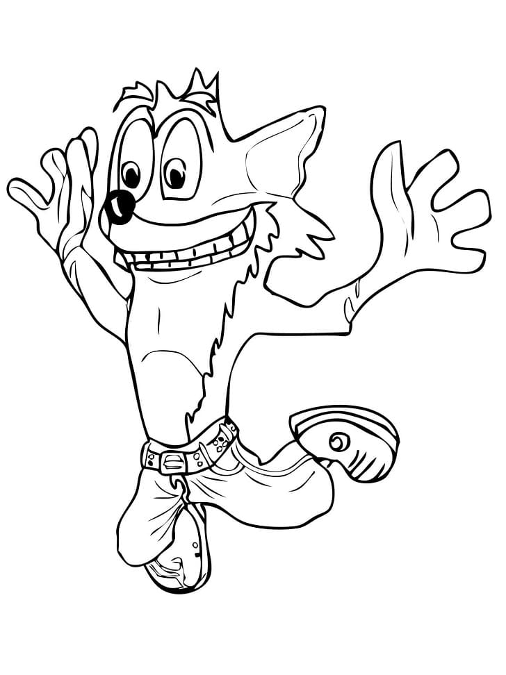 Coloriage gratuit pour enfants et adultes Crash Bandicoot #219813, collection Jeux Vidéos