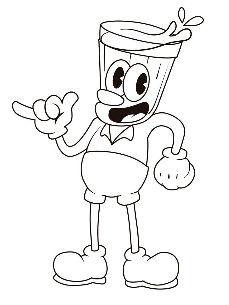 Coloriage imprimable Cuphead #185100 de la collection Jeux Vidéos à colorier aux crayons