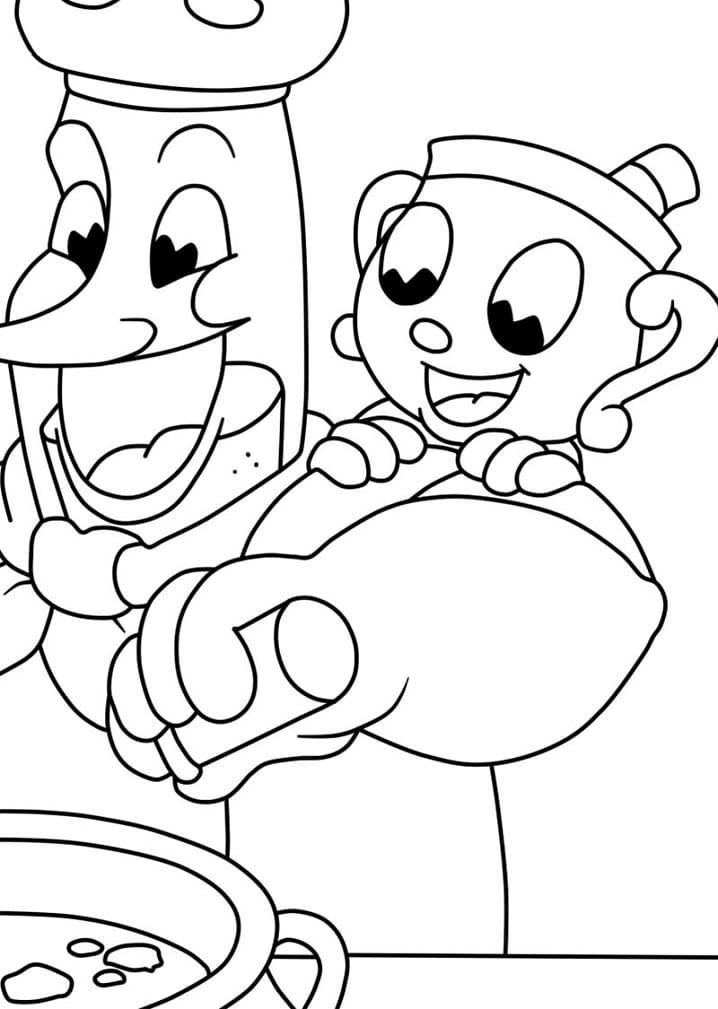 Dessin à colorier Cuphead #185101 issu de la collection Jeux Vidéos, prêt à imprimer