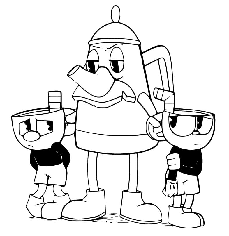 Illustration au trait Cuphead #185122 de la collection Jeux Vidéos à colorier gratuitement