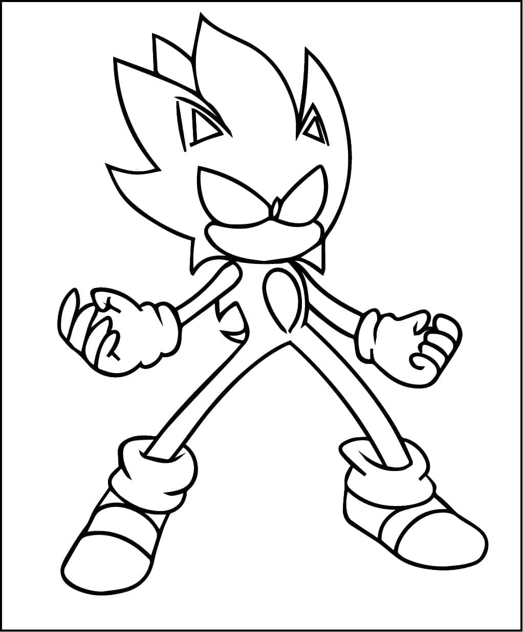 Coloriage gratuit Dark Sonic #222169 de la collection Jeux Vidéos à imprimer