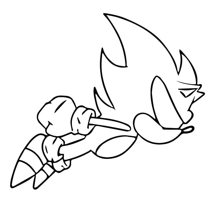Coloriage imprimable Dark Sonic #222182 de la collection Jeux Vidéos à colorier aux crayons