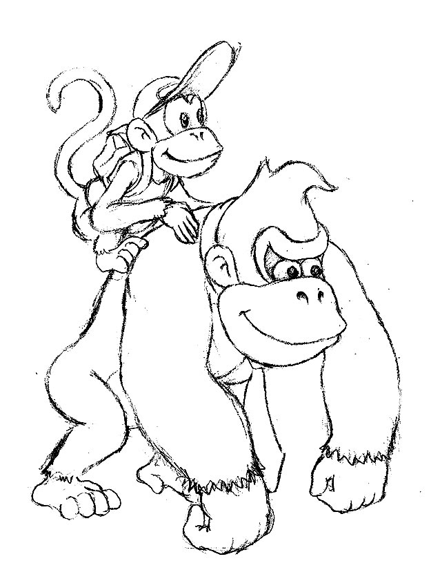 Dessin à colorier: Donkey Kong (Jeux Vidéos) #112158 - Coloriages à Imprimer Gratuits
