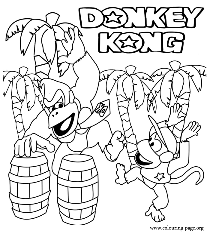 Dessin à colorier: Donkey Kong (Jeux Vidéos) #112163 - Coloriages à Imprimer Gratuits