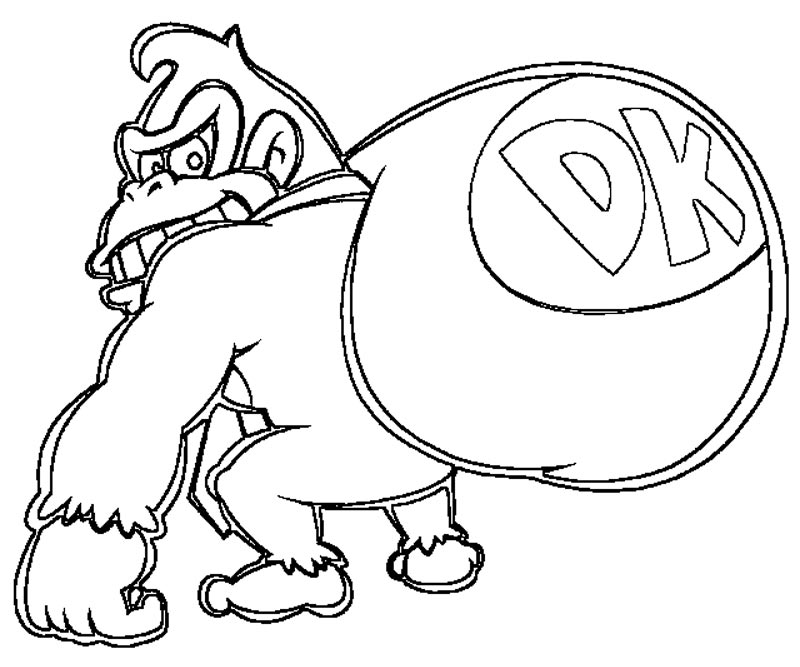 Dessin à colorier: Donkey Kong (Jeux Vidéos) #112172 - Coloriages à Imprimer Gratuits
