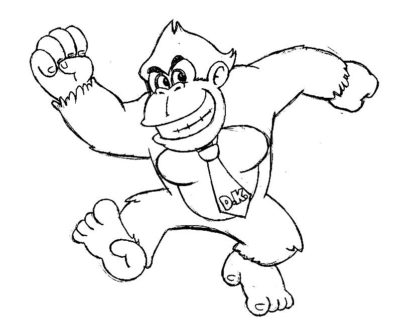 Dessin à colorier: Donkey Kong (Jeux Vidéos) #112175 - Coloriages à Imprimer Gratuits