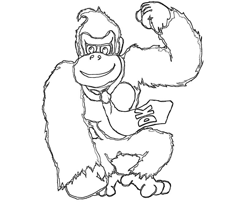 Dessin à colorier: Donkey Kong (Jeux Vidéos) #112220 - Coloriages à Imprimer Gratuits