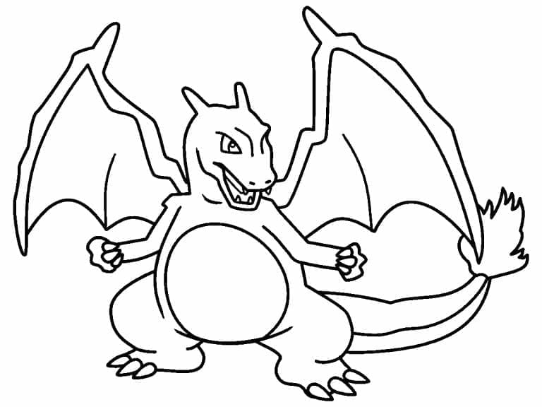 Coloriage à imprimer Dracaufeu #179557 de la série Jeux Vidéos, gratuit pour enfants et adultes
