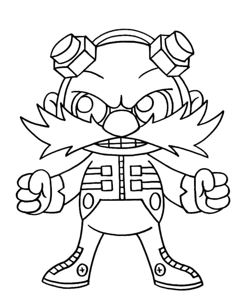 Coloriage gratuit pour enfants et adultes Eggman (Docteur Ivo Robotnik) #187988, collection Jeux Vidéos