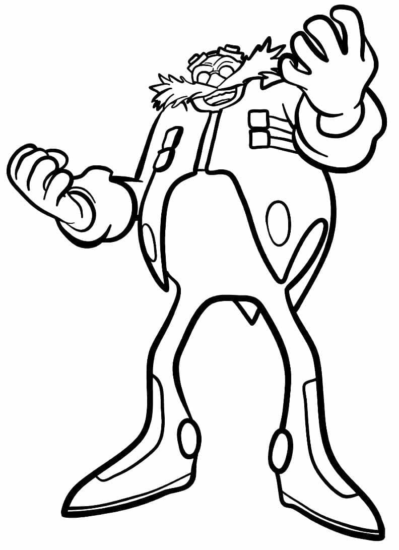 Joli coloriage Eggman (Docteur Ivo Robotnik) #187989 de la collection Jeux Vidéos, prêt à imprimer pour petits et grands