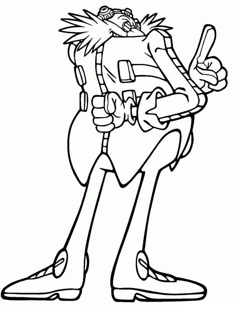 Illustration au trait Eggman (Docteur Ivo Robotnik) #187992 de la collection Jeux Vidéos à colorier gratuitement