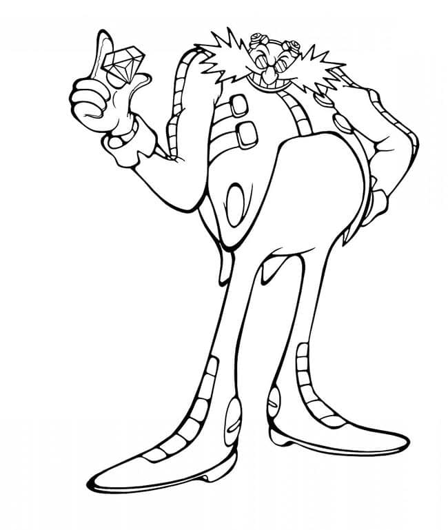 Illustration au trait Eggman (Docteur Ivo Robotnik) #187993 de la collection Jeux Vidéos à colorier gratuitement