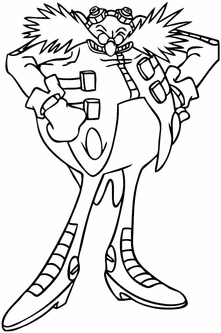 Coloriage Eggman (Docteur Ivo Robotnik) #187998 à imprimer gratuitement, extrait de la collection Jeux Vidéos