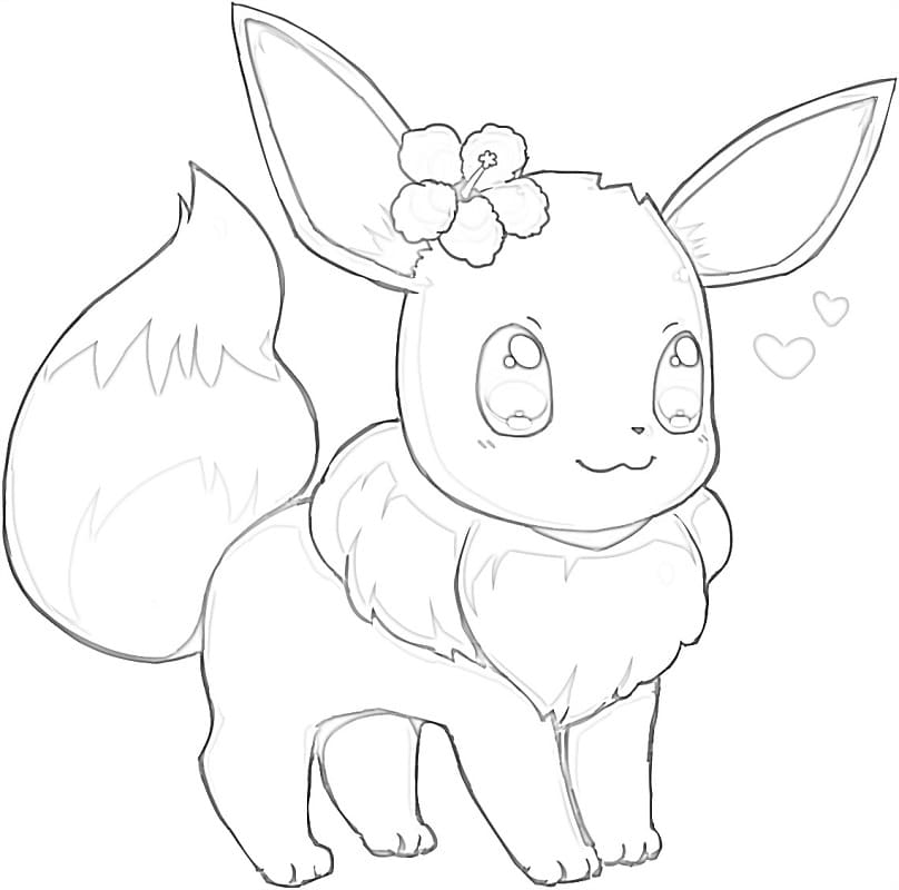 Coloriage à imprimer Evoli (Eevee) #179253 de la série Jeux Vidéos, gratuit pour enfants et adultes