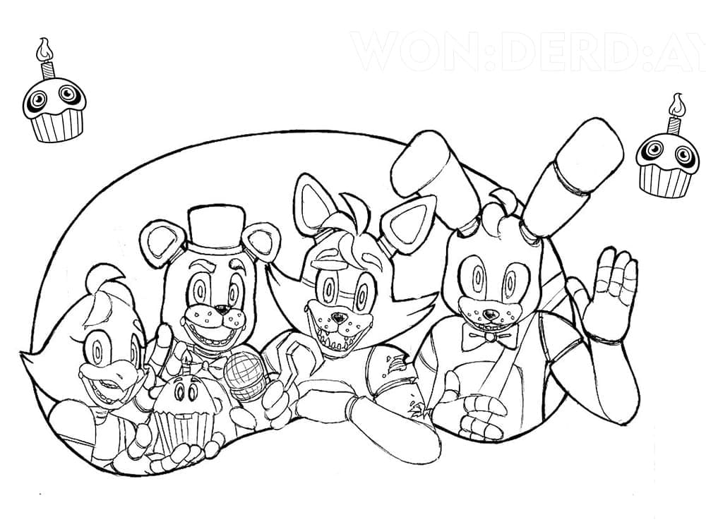 Joli coloriage Five Nights at Freddy’s (FNAF) #199608 de la collection Jeux Vidéos, prêt à imprimer pour petits et grands