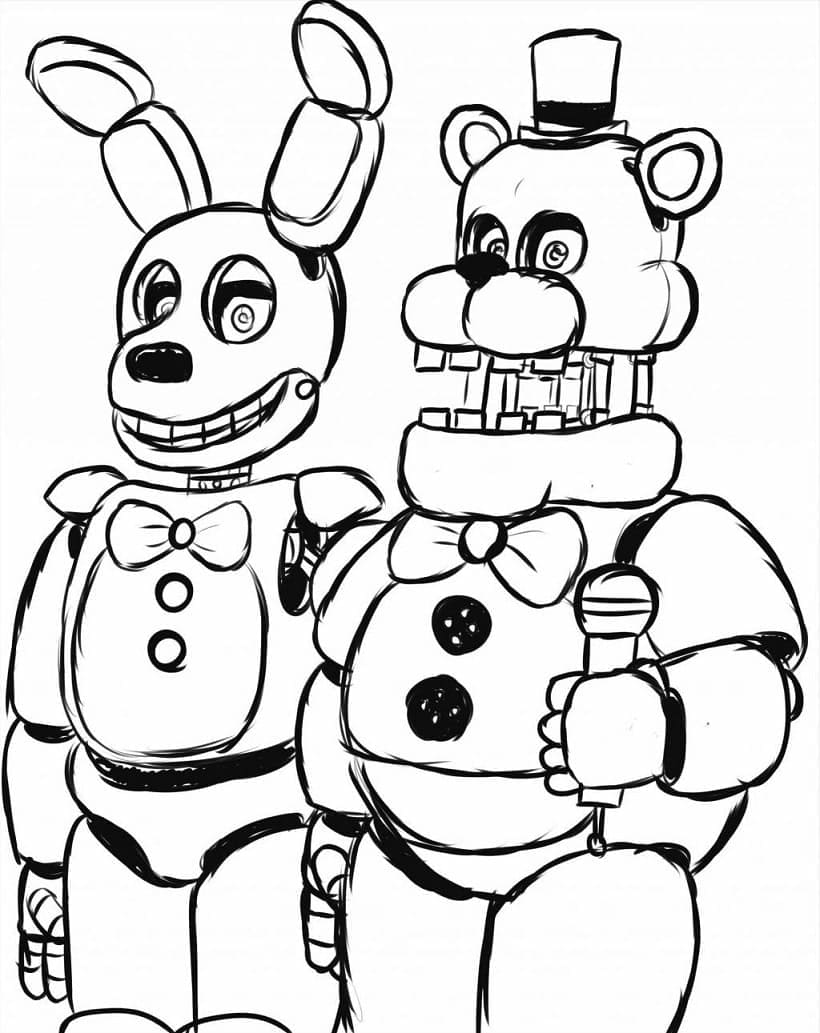 Coloriage gratuit Five Nights at Freddy’s (FNAF) #199616 de la collection Jeux Vidéos à imprimer