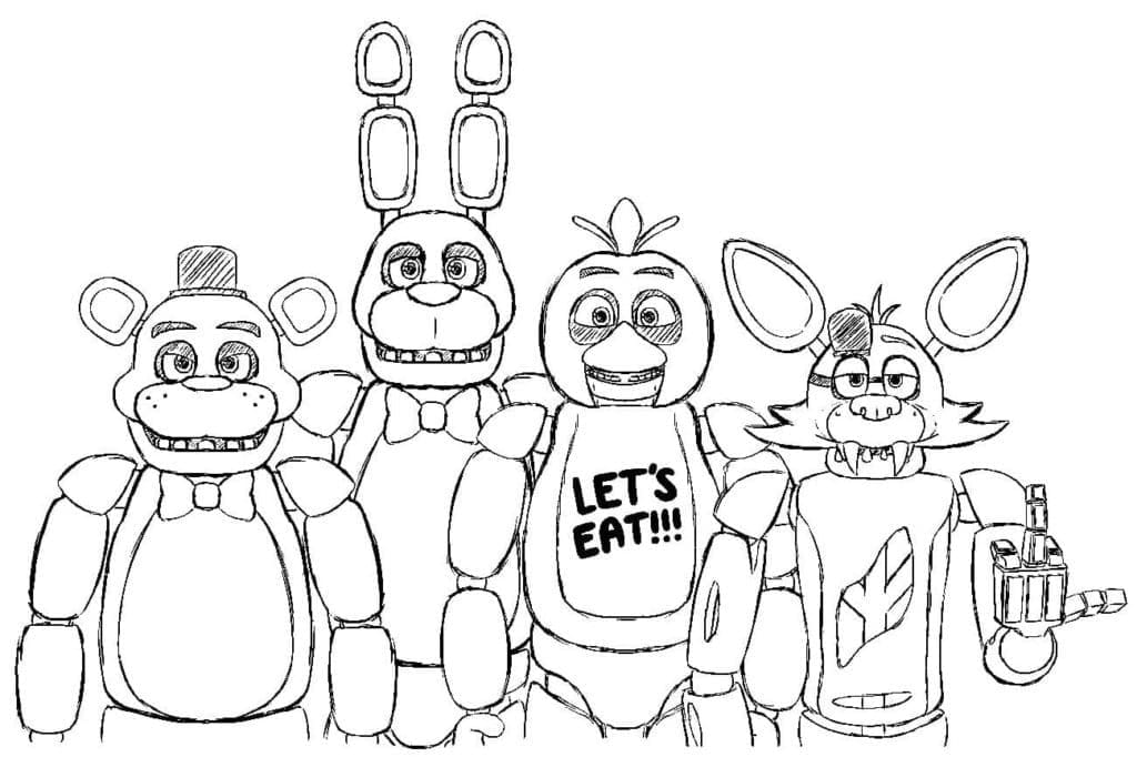 Coloriage gratuit Five Nights at Freddy’s (FNAF) #199646 de la collection Jeux Vidéos à imprimer