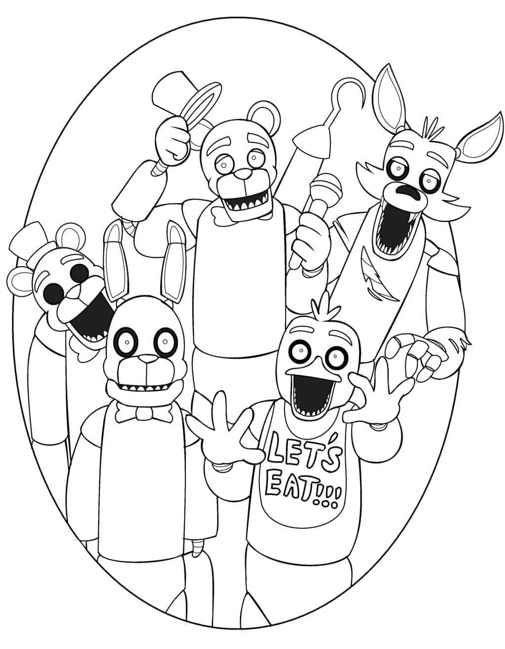 Dessin à colorier: Five Nights at Freddy’s (FNAF) (Jeux Vidéos) #199647 - Coloriages à Imprimer Gratuits