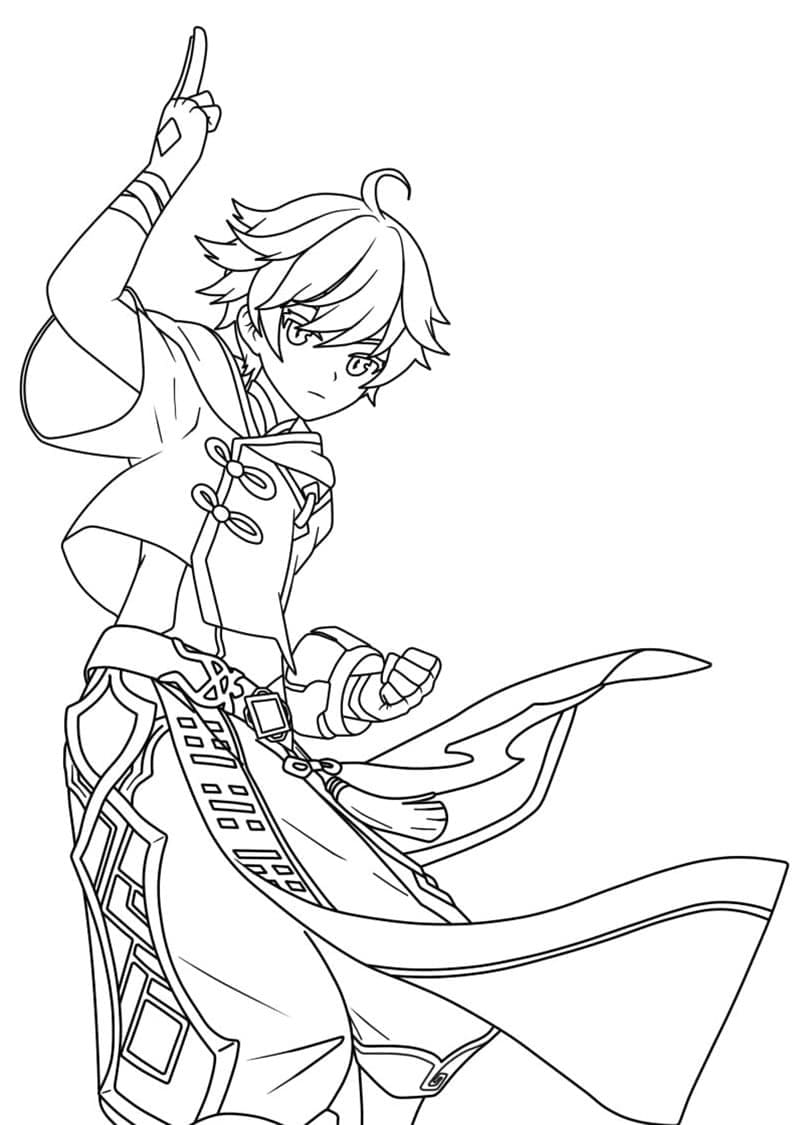 Dessin Genshin Impact #211664 à colorier de la série Jeux Vidéos, gratuit à télécharger et imprimer