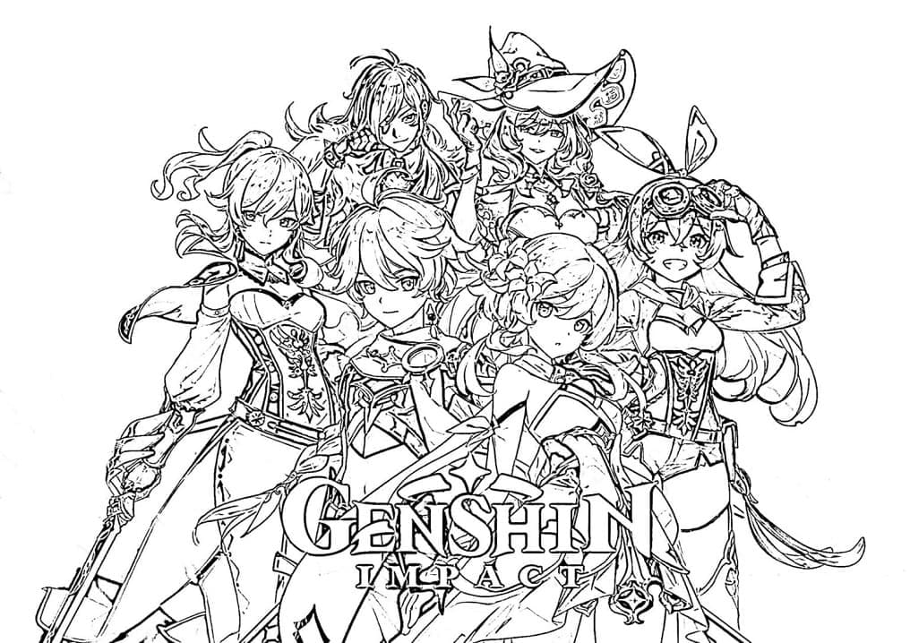 Coloriage gratuit Genshin Impact #211665 de la collection Jeux Vidéos à imprimer
