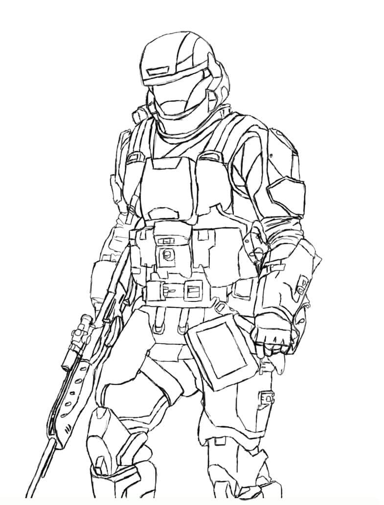 Page de coloriage Halo #200116, collection Jeux Vidéos, à imprimer et colorier